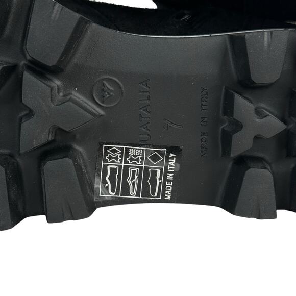 Aquatalia Morena Combat Boot Lug Sole NEW Women 7 Weatherproof Suede Black Italy - Picture 8 of 10